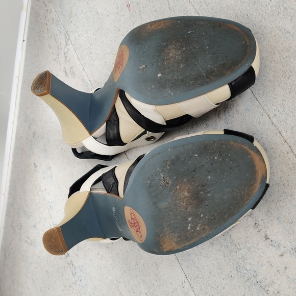 Vivienne Westwood Rare Vintage Sling Back Sandals Heel Shoe two and three tone - Picture 5 of 5